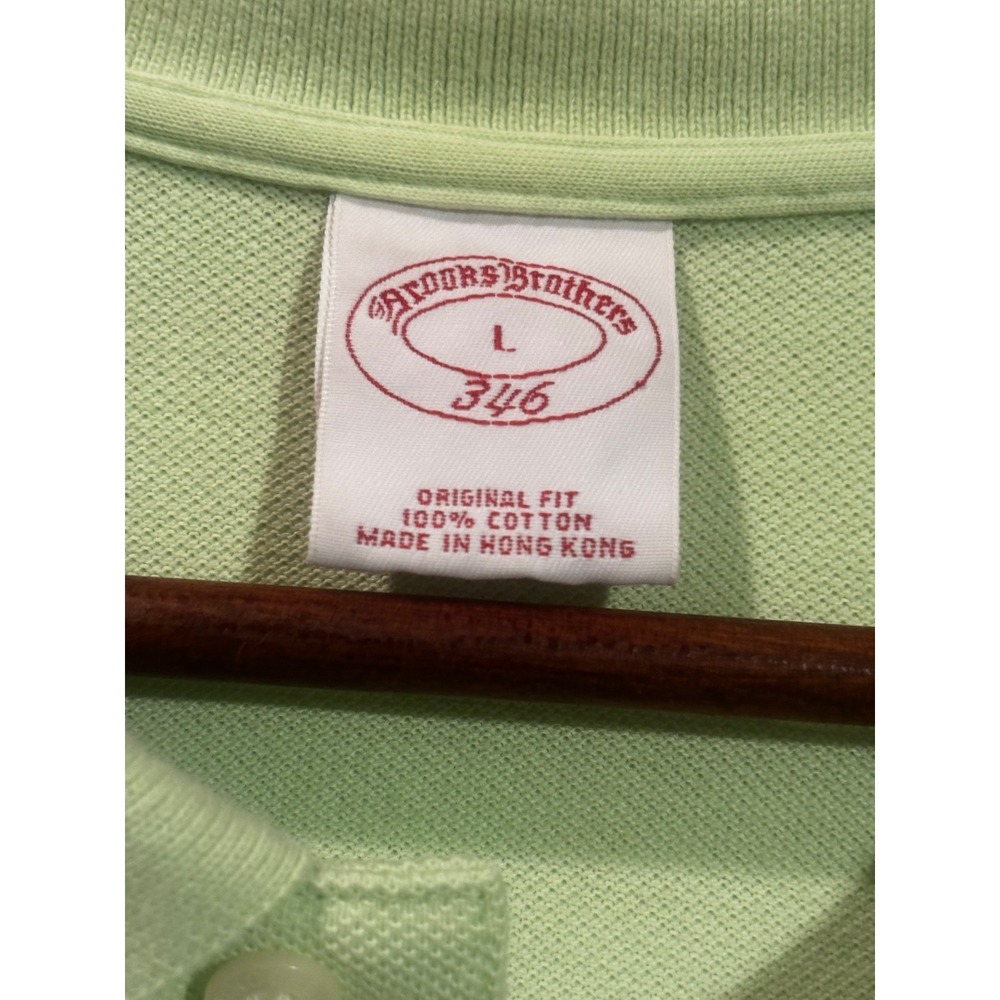 Brooks Brothers Polo Shirt Mens Large Short Sleeve Lime Green Original Fit